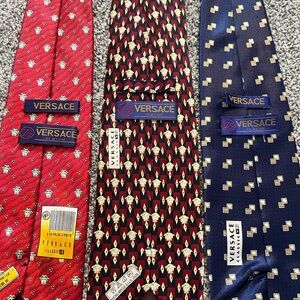 THREE VERSACE TIES 100% silk